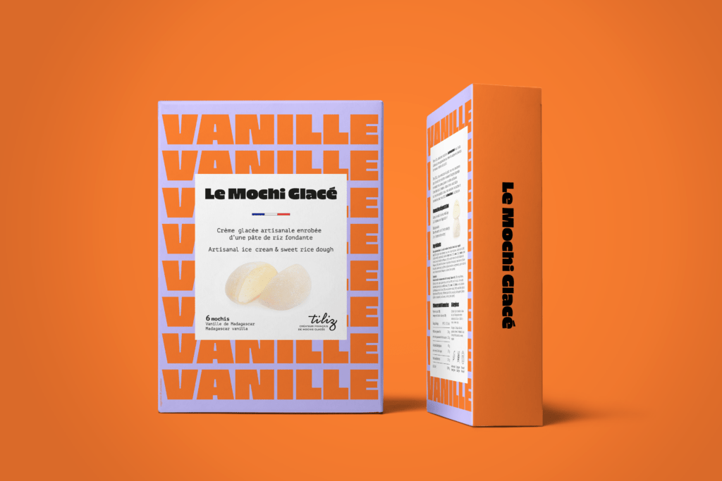 Boîte de mochi glacé vanille